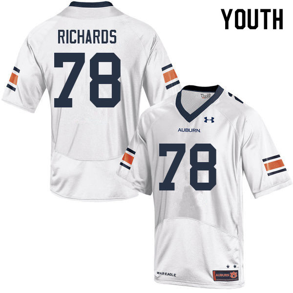 Youth #78 Evan Richards Auburn Tigers College Football Jerseys Sale-White - Click Image to Close